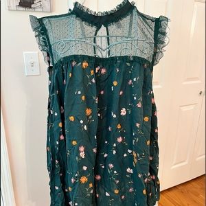 Sleeveless Blouse with Lace Top NWT